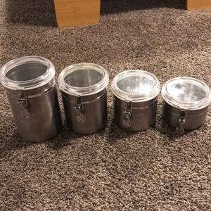Oggi 4 Piece Stainless Steel Canisters